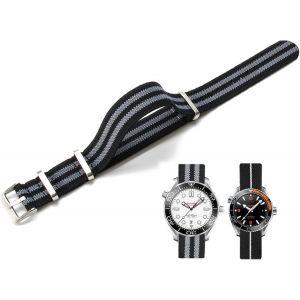 Bracelet De Montre Nylon Élastique 18mm 20mm 22mm Nato Style Militaire Balistiques Marine Parachute Réglable Nylon Tressé Tissu Bracelet Remplacement Band Pour Homme Femme.[U2875] - Neuf