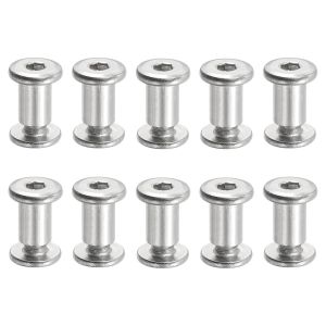 ChenQuanSarl-Vis Chicago Hexagonales, 10 Ensembles Vis De Fixation M6 X 12 Mm Écrous De Boulon À Tête Hexagonale Pour Scrapbooking, Ceinture, Album Photo, Réparation De Meubles, Argenté - Neuf