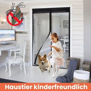 Moustiquaire Magnétique Pour Porte, 75 X 200 Cm, Protection Anti-Insectes, Installation Facile Sans Perçage, Empêche Les Insectes D'entrer Et Laisse Entrer L'air Frais, Noir - Neuf