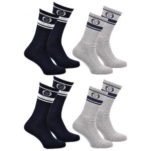 Chaussettes Tennis Sergio Tacchini Lot De 4 Paires Premium 2487 Crew Ass - Neuf
