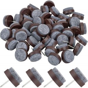 50 Pi&egrave;ces Patins Meubles En Feutre,24 Mm Protection Des Meubles Pieds En Feutre,Coulissant En Feutre Antid&eacute;rapant,Tampon Pour Protection Pied De Table Chaise Meuble, Avec Bo&icirc;te En Plastique - Neuf