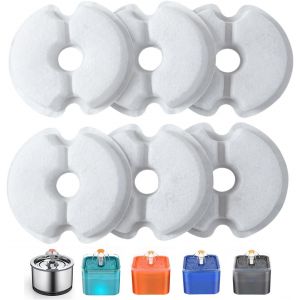 Kalanka-Filtre De Fontaine &Agrave; Eau 6 Pi&egrave;ces, Filtres De Rechange Pour Fontaine De Chat 2l & 2.5l/67oz &84 Oz Avec Charbon Actif & R&eacute;sine Contriple Filtration - Neuf