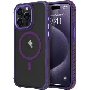 Eryi-Coque Magnétique Pour Iphone 15 Pro Max Compatible Avec Magsafe Recharge Sans Fil Étui Housse De Protection Antichoc En Tpu Antichoc/Pc Dur Housse Arrière Pour Iphone 15 Pro Max,Violet - Neuf