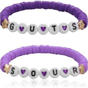Eryi-Olivia - Ensemble De Bracelets Pour Femmes Et Filles - Bracelets D'amitié Extensibles Inspirés De L'album Guts/Sour - Cadeaux - Bracelets D'amitié Extensibles Faits À La Main Pour Les Fans De - Neuf