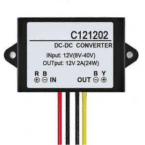 C121202 DC 12V &agrave; DC 12V 2A Adaptateur stabilisateur de r&eacute;gulateur de tension &eacute;tanche P2025011017 - Neuf