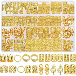 Kalvd-220 Pièces Bijoux Cheveux,Bijoux Cheveux Doré,Bijoux Cheveux Tresse,Accessoire Pirate Femme,Perle Cheveux,Pour Hommes Et Femmes,Accessoires De Coiffure Et Décoration - Neuf