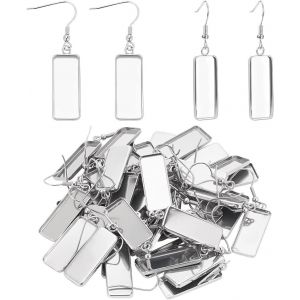 KAL-40 Pcs Cabochon Boucle D'Oreille Base Réglage Blancs Boucle D'Oreille Base Réglage Plateaux Diy Boucle D'Oreille Lunette Blancs Pour Boucles D'Oreilles Fabrication De Bijoux - Neuf