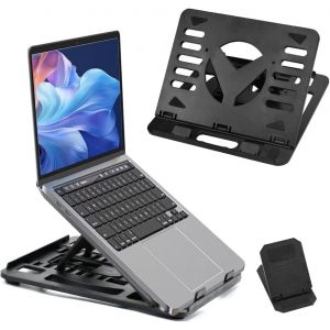 Support d'Ordinateur Portable Laptop Stand Réglable Ergonomique Support d'Ordinateur Portable Rotatif Support PC Portable Ventilé en ABS Porte Ordinateur Portable pour Ordinateur 275*255*22mm - Neuf