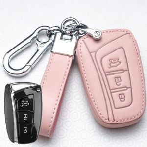 &Eacute;tui de cl&eacute; de Voiture en Cuir de Vachette pour Hyundai Grand Santa Fe 3 ix45 ix35 Grandeur Genesis Equus 2013-2016 Rose B - Neuf