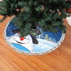 Jupe De Sapin En Dentelle &Agrave; Franges, Motif No&euml;l Et Bonne Ann&eacute;e, Douce, L&eacute;g&egrave;re Et Agr&eacute;able Au Toucher, 122 Cm (48 Pouces). - Neuf