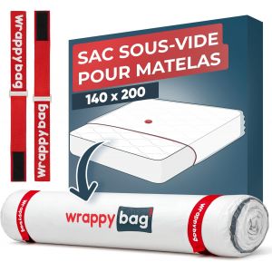 JEXNOVASHOP-Sac sous vide Matelas D&eacute;m&eacute;nagement 140x200 &iquest; Kit Complet Housse protection matelas sous vide &Eacute;tanche avec Clips & Sangles auto agrippantes &iquest; Compatible Toutes Tailles et Aspirateurs - Neuf
