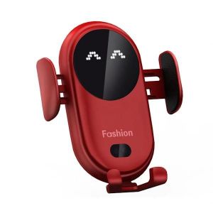 1 Pcs Intelligent Sans Fil De Voiture De Chargeur De Téléphone Avec Capteur Automatique Support De Voiture, Rouge - Neuf