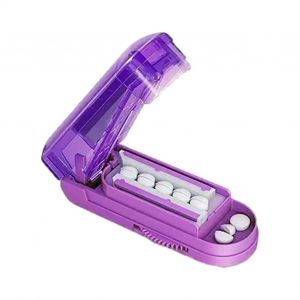 Pilule Coupe R&eacute;glable, Pr&eacute;cise Pilule Alignement De Pr&eacute;cision En Acier Inoxydable Coupe, Violet Pilule S&eacute;parateur - Neuf