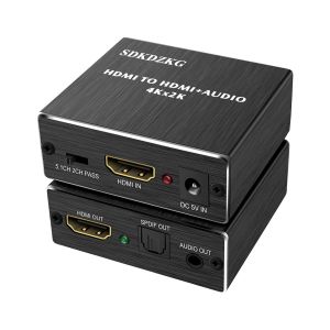 4K X 2K Hdmi Audio Convertisseur Adaptateur, Hdmi Et Optique Toslink Spdif Audio Optique Extractor Splitter Avec 3,5 Mm St&eacute;r&eacute;o Adaptateur S&eacute;parateur, Noir Sdk-A78 - Neuf