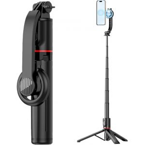 KALANKA-Pied pour T&eacute;l&eacute;phone Portable, Tr&eacute;pied Smartphone T&eacute;lescopique Magn&eacute;tique avec Selfie Stick et T&eacute;l&eacute;commande Bluetooth, Compatible iPhone et Android - Neuf