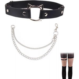 Asas-2 Ceinture Porte-Jarretelles Gothique En Forme De C?Ur Noir Pour Fille-Accessoires De Corps - Neuf
