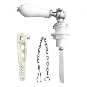 Wc outil lavabo c&eacute;ramique blanc toilette citerne levier chasse d'eau style victorien - Neuf