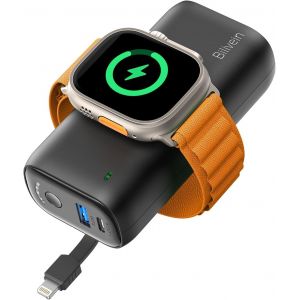 Portable Charger For Apple Watch, External Battery 10000mah 22.5w Fast Charging With Built-In Cable, Magnetic Wireless Charger For Apple Watch Series 9/8/Ultra/7/6/Se/5/4/3/2 - Neuf