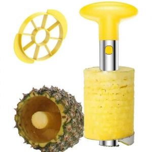 Éplucheur D¿Ananas - Inox - Trancheur Efficace - Poignée Antidérapante - Facile À Nettoyer - Jaunejaune - Neuf