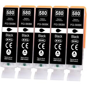 ChenQuanSarl-Pgi-580Xxl Pgbk Lot De 5 Cartouches D'Encre Compatibles Avec Canon 580 Pgbk Noir Pour Canon Pixma Tr8550 Tr7550 Tr8500 Ts6150 Ts6350 Ts6250 Ts6300 Ts8251 Ts8150 Ts6151 Ts9555 0 Ts95 51 ( - Neuf
