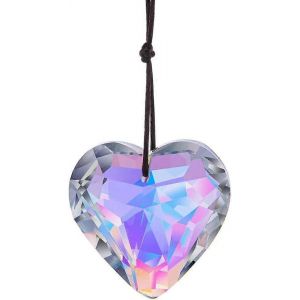 1 paire suspendue pendentif en cristal coeur prisme,verre arc-en-ciel Suncatcher,ornement de fenêtre suspendu - Neuf