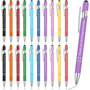 ChenQuanSarl-Lot De 20 Stylos À Bille Inspirants En Métal Avec Citations De Remerciement Et Pointe De Stylet Positives Encourageantes Pour Enseignants De Bureau, Collègues, Rem De Diplôme - Neuf