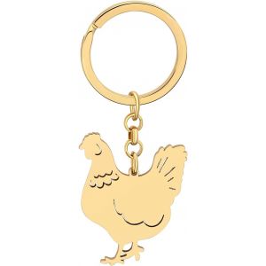 Kal-Acier Inoxydable Porte-Cl&eacute;s Poule Mignon Coq Poulet Porte-Cl&eacute;s Sac De Voiture Cadeaux Charms Bijoux Pour Femmes Et Filles - Neuf