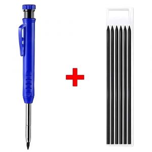 Crayon de charpentier solide avec recharge de plomb et taille-crayon intégré pour crayon mécanique à trous profonds,outil de marquage du bois - Type 5 style - Neuf