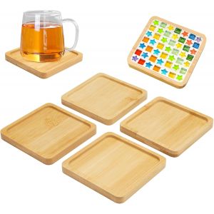 Sous-Verres En Bambou 4 Pcs &iquest; Multifonction Et Diy - Neuf