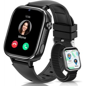 MEVRONISSHOP-4G Montre Connect&eacute;e Enfant, Smartwatch avec GPS/T&eacute;l&eacute;phone/Appels Vid&eacute;o/Chat Vocal/Messages/SOS/Mode &Eacute;cole/R&eacute;veil/Appareil Photo/Podom&egrave;tre/Moniteur Sommeil, Cadeau pour Gar&ccedil;ons et Filles, - Neuf