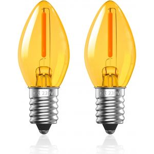 0,5w Ampoule Led E14 Vintage,C7 Ampoule Led E14 Blanc Chaud Petit Culot À Vis 2000k Filament Veilleuse Led Ampoule Faible Luminosité Decorative,Équivalent 5w,Non Dimmable,Lot De 2 - Neuf