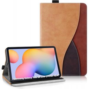 Étui Coque Pour Samsung Galaxy Tab S6 Lite 10,4 Pouces 2024/2022/2020 - Étui Housse De Protection Cuir Pu Avec Portefeuille Coque Tablette Galaxy Tab S6 Lite (Marron) - Neuf