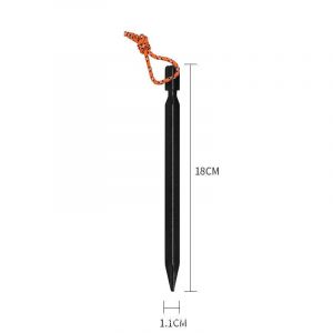 Piquets De Tente 12 Pièces, Piquets Métalliques De 18 Cm, Piquets De Sol De Tente, Piquets De Tente En Aluminium Pour Sol Dur, Piquets De Tente Noirs, Piquets De Sable Pour Camping - Neuf