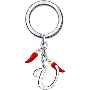 Kal-Porte-Clés Initial A-Z, Pendentif Décoratif Piment, Cadeau Pour Femme Homme, Anniversaire Noël - Neuf