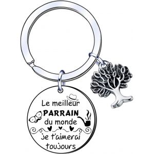 Kal-Cadeaux Parrain Porte Cl&eacute;s Parrain Homme Meilleur Parrain - Bijoux Parrain - Cadeau Bapt&ecirc;me - Annonce Grossesse - Demande Futur Parrain - Cadeau No&euml;l, Anniversaire Parrain - Porte-Clefs - Neuf