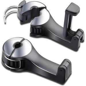 2 Pi&egrave;ces Crochet De Dossier De Si&egrave;ge De Voiture, 2 En 1 Avec Support De T&eacute;l&eacute;phone, Crochets De Voiture Cintre De Voiture Crochet Universel Cach&eacute; De Si&egrave;ge Arri&egrave;re (Argent) - Neuf