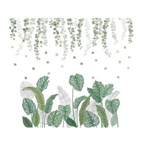 Sticker mural autocollant en forme de vigne et de feuilles vertes pour la d&eacute;coration int&eacute;rieure - Neuf