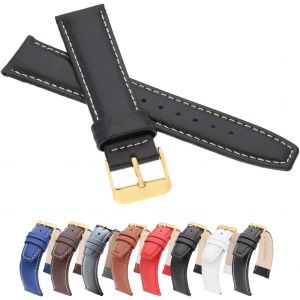 Kal-Wb Bracelet De Montre En Cuir De Vachette Grainé Doré - Neuf