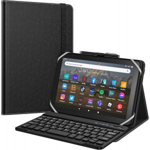 Chenquansarl-Étui Clavier Universel Pour 7""7,9""8""Ipad Mini/Samsung Galaxy Tab A/Kindle Fire Tablette/Huawei Tablette,Couverture Légère Pour Tablette Avec Clavier Bluetooth Sans Fil Amovible,Noir - Neuf
