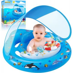 Bouee Bebe, Bouee Bebe Piscine, Bouée Bébé, Bouee Bebe Avec Pare Soleil Upf 50+, Piscine Empêcher Le Retournement Flotteur De Piscine Pour Tout-Petits Pour 6 À 36 Mois - Neuf