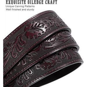 Tzf-Ceintures De Cowboy Pour Homme Et Femme - Ceinture À Boucle Occidentale En Cuir Gaufré Pour Jeans, Cadeaux De Noël - Neuf
