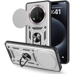 Kal-Coque Pour Honor Magic7 Lite/Magic 7 Lite/Honor X9c Avec Anneau 360°, Coque De Protection Avec Cache Objectif, Étui De Protection Antichoc Avec Support Magnétique. Argent - Neuf
