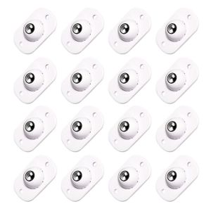 16 pièces de mini roulettes à billes en acier inoxydable blanc collé, roues universelles mobiles à billes silencieuses, roulettes porteuses silencieuses pour meubles collés - Neuf