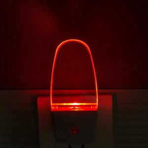 2pack Led Veilleuse Lampe De Nuit 0,5w Avec Capteur Automatique Détecteur De Lumière, Idéal Pour Chambre, Salle De Bains, Couloir, Escalier Rouge - Neuf