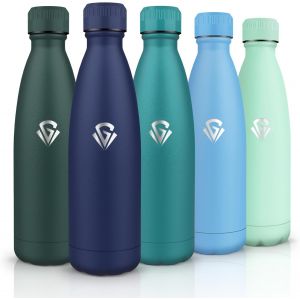 Gjfty-Gourde Isotherme, Acier Inoxydable 18/8, Bouteille Isotherme, 500ml Sans Bpa, Gourde Inox Enfant, Étanche Double Isolation, Bouteille Inox Pour Le Camping, Les Écoles, Les Gymnases - Neuf