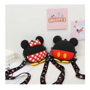 Sac &Agrave; Dos Enfant Mickey Et Minnie Souris Dessin Anim&eacute;, Pochette &Eacute;tanche En Silicone, Sac De Rangement Pour &Eacute;cole Primaire, Lot De 2 Accessoires Scolaires Pour Enfants 20x15x5 Cm - Neuf
