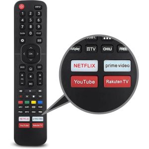 Hisense Replacement Remote Control Compatible With Many Models Such As En2X30H/ En2D27/ Erf6A64/En-33926A For Smart Led Qled Uhd Tv Netflix, Prime Video, Youtube, Rakuten Tv With Keys - Neuf