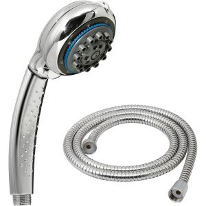 KAL-G-Speedy 00, Douchette Universelle Avec 8 Jets Chrome, Pommeau Flexible 150 Cm Avec Finition, 2 Ans De Garantie, Filtre De Douche Inclus, Unique - Neuf