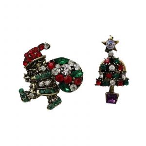 Broche En Forme De Violon Et De Sapins Pour No&euml;l, Bonhomme De Neige, D&eacute;coration, Refermable, R&eacute;sine - Neuf