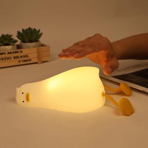 Kalanka-Lampe Canard, Commande Vocale 8 Couleurs Canard Veilleuse, Led B&eacute;b&eacute; Silicone Duck Lamp 3 Niveaux De Luminosit&eacute;, Veilleuse Enfant Rechargeable Usb, D&eacute;co Chambre Lampe Chevet Avectemporis&eacute;e - Neuf